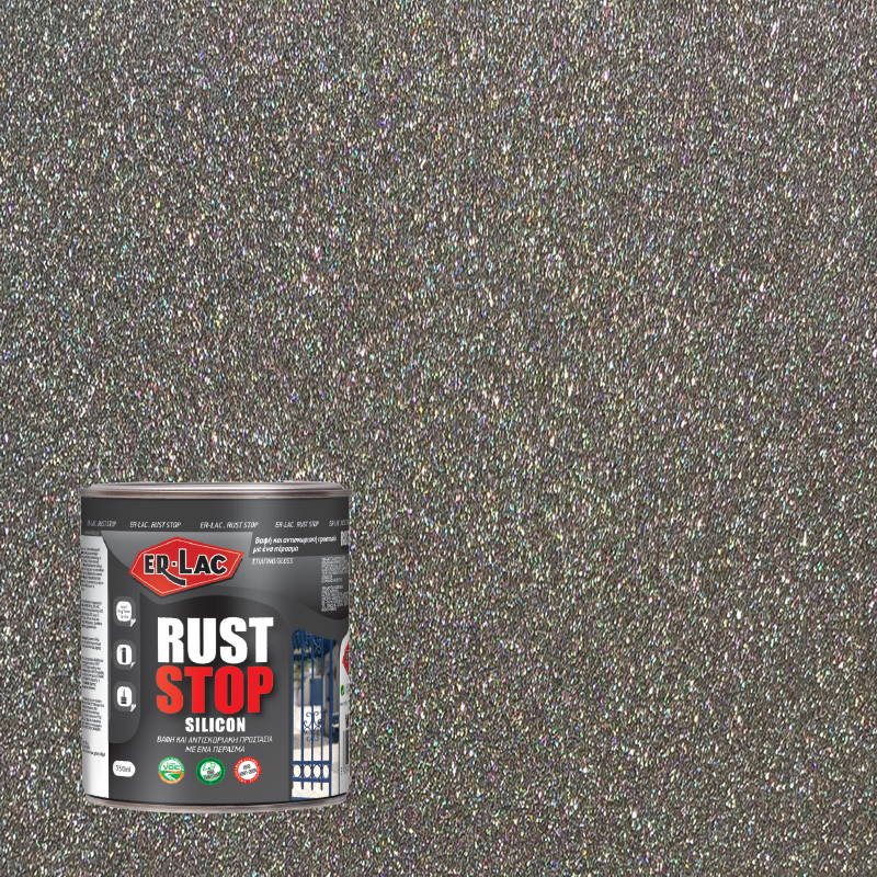 ErLac Rust Stop Silicon 3 σε 1 Ανάγλυφο Ματ Αντισκωριακό Χρώμα ΑΠΕΥΘΕΙΑΣ στη Σκουριά 555 ΛΙΘΑΡΓΥΡΟΣ