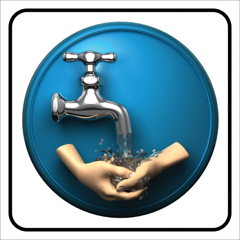 Πινακίδα Σήμανσης PVC "ΠΛΥΣΙΜΟ ΧΕΡΙΩΝ" 95mm x 95mm