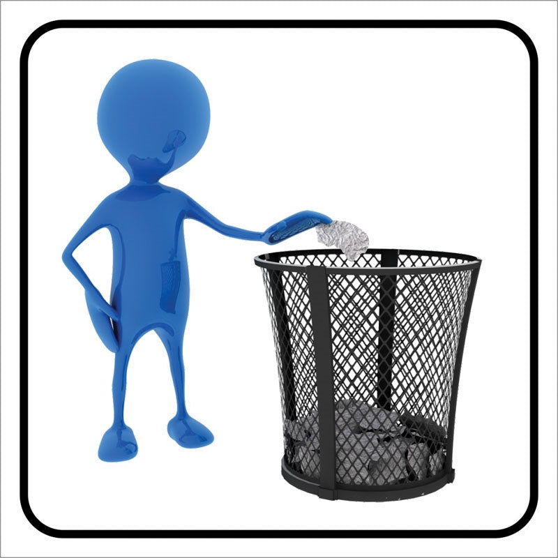 Πινακίδα Σήμανσης Βινυλίου Αυτοκόλλητη "ΚΑΔΟΣ ΑΠΟΡΡΙΜΑΤΩΝ" 95mm x 95mm