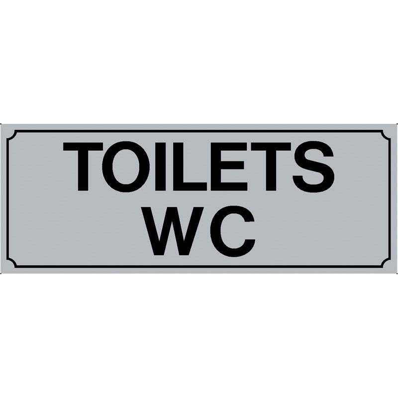 Πινακίδα Σήμανσης Αυτοκόλλητο PVC "TOILETS-WC" 75mm x 200mm