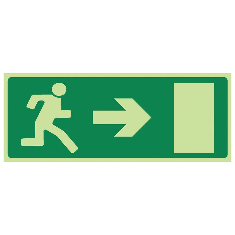 Πινακίδα σήμανσης PVC "ΕΞΟΔΟΣ ΚΙΝΔΥΝΟΥ/ΒΕΛΟΣ ΔΕΞΙΑ" 115mm x 295mm