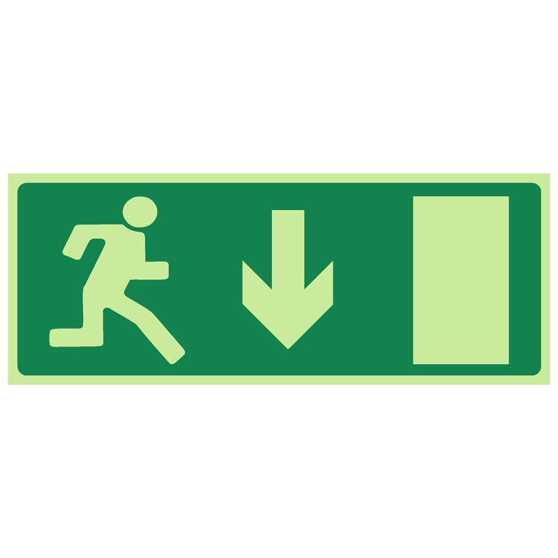 Πινακίδα σήμανσης PVC "ΕΞΟΔΟΣ ΚΙΝΔΥΝΟΥ/ΒΕΛΟΣ ΚΑΤΩ" 115mm x 295mm