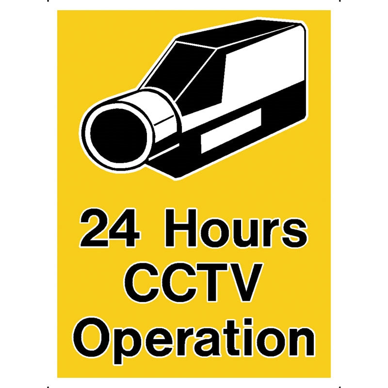 Πινακίδα Σήμανσης Αυτοκόλλητο Βινύλιο "24 HOURS CCTV OPERATION" 100mm x 150mm