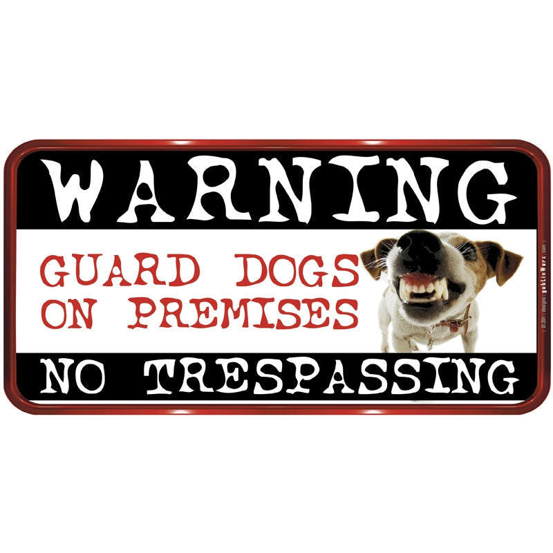 Πινακίδα Σήμανσης PVC "WARNING NO TRESSPASSING" 150mm x 310mm