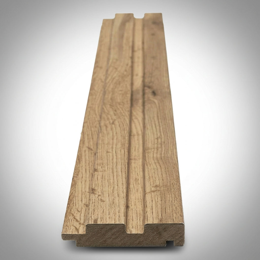 Πηχάκι Διπλό Τελειώματος Για 3D Wall Panel MDF Beat ST 508090 Pecan 16mm x 77mm 2.75mtr