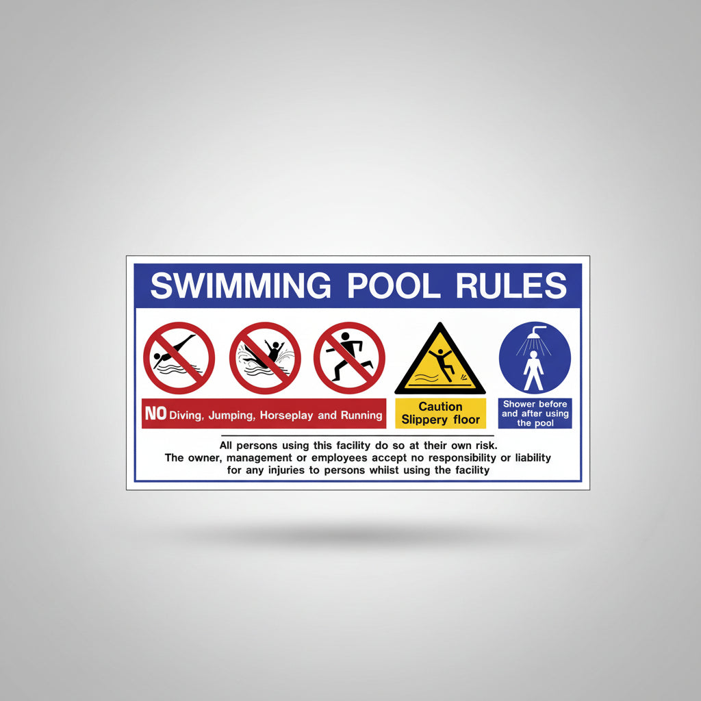 Πινακίδα Σήμανσης PVC SWIMMING POOL RULES
