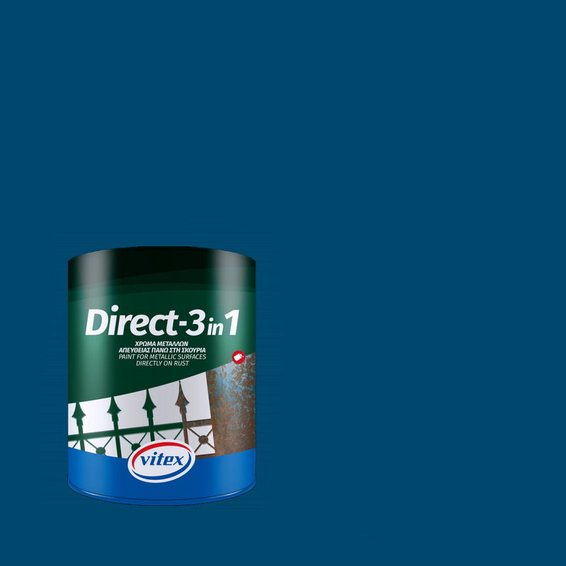 Vitex Direct-3in1 Αντισκουριακό Χρώμα Βαφή Απευθείας Στη Σκουριά 58 Μπλε