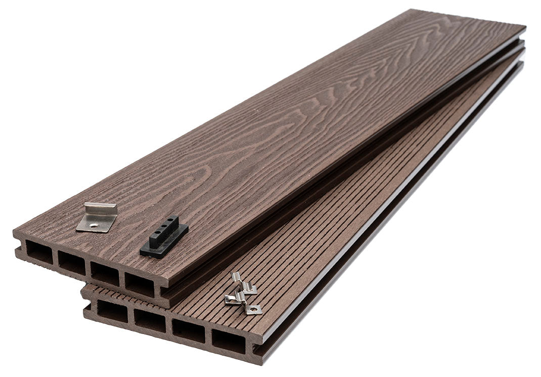 WPC Συνθετικό Δάπεδο DECK 80110 Dark Brown 25x146x3600mm Νέας Γενιάς