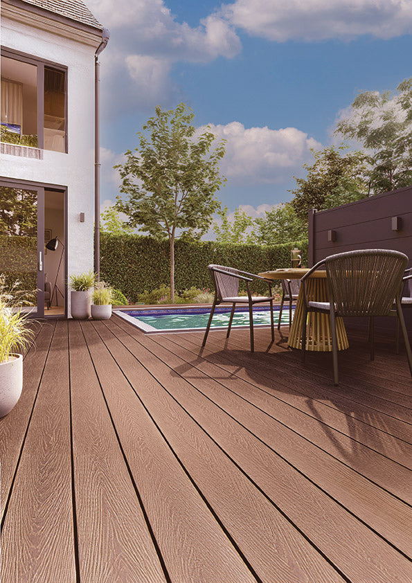 WPC Συνθετικό Δάπεδο DECK 80155 TEAK 25x146x3600mm Νέας Γενιάς