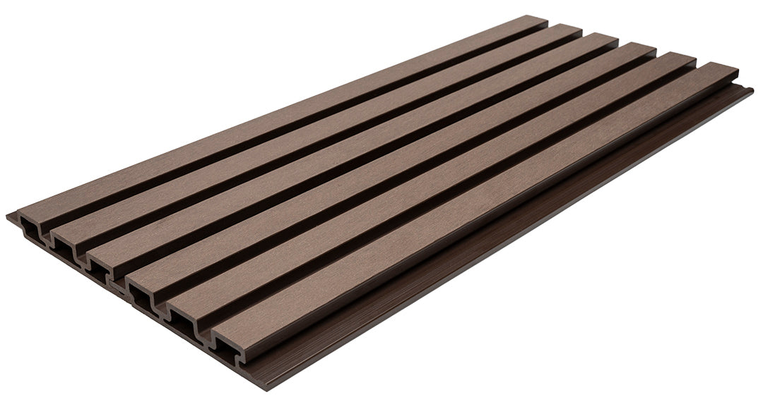3D WPC 8530 Dark Brown Συνθετικό Panel 2ης Γενιάς Με Πηχάκια 25x176.5x2900mm