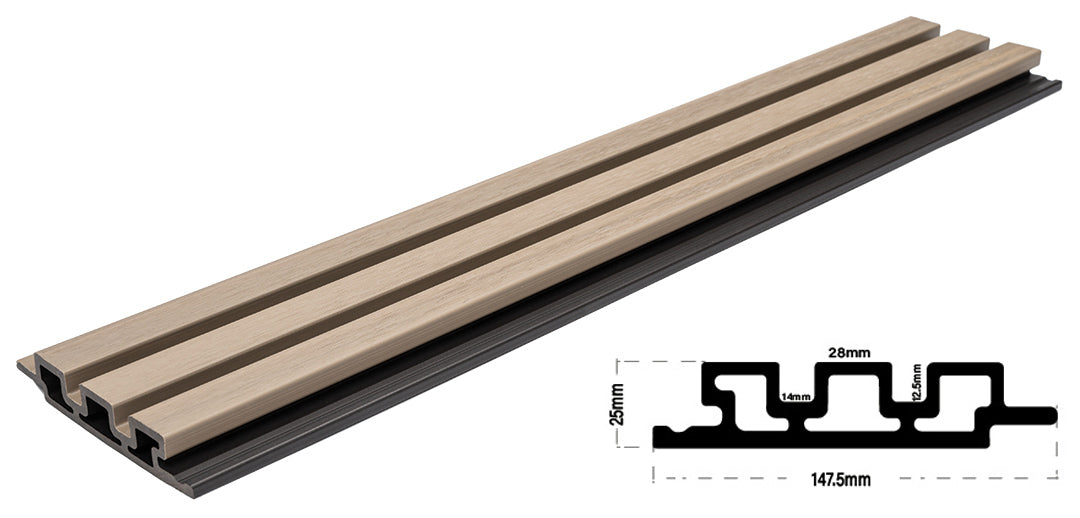 3D WPC 5520 Antique Συνθετικό Panel 2ης Γενιάς Με Πηχάκια 25x147.5x2900mm