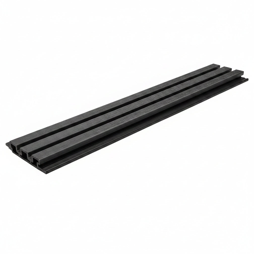 3D WPC Συνθετικό Panel 2ης Γενιάς Με Πηχάκια 5570 Dark Grey 25mm x 147.5mm x 2900mm