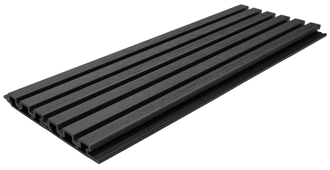 3D WPC 5570 Dark Grey Συνθετικό Panel 2ης Γενιάς Με Πηχάκια 25x147.5x2900mm