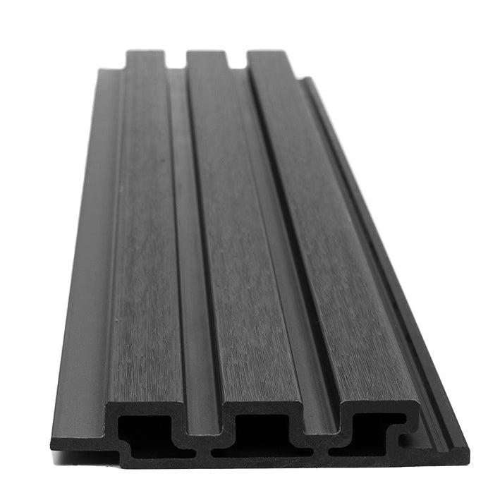 3D WPC Συνθετικό Panel 2ης Γενιάς Με Πηχάκια 5570 Dark Grey 25mm x 147.5mm x 2900mm