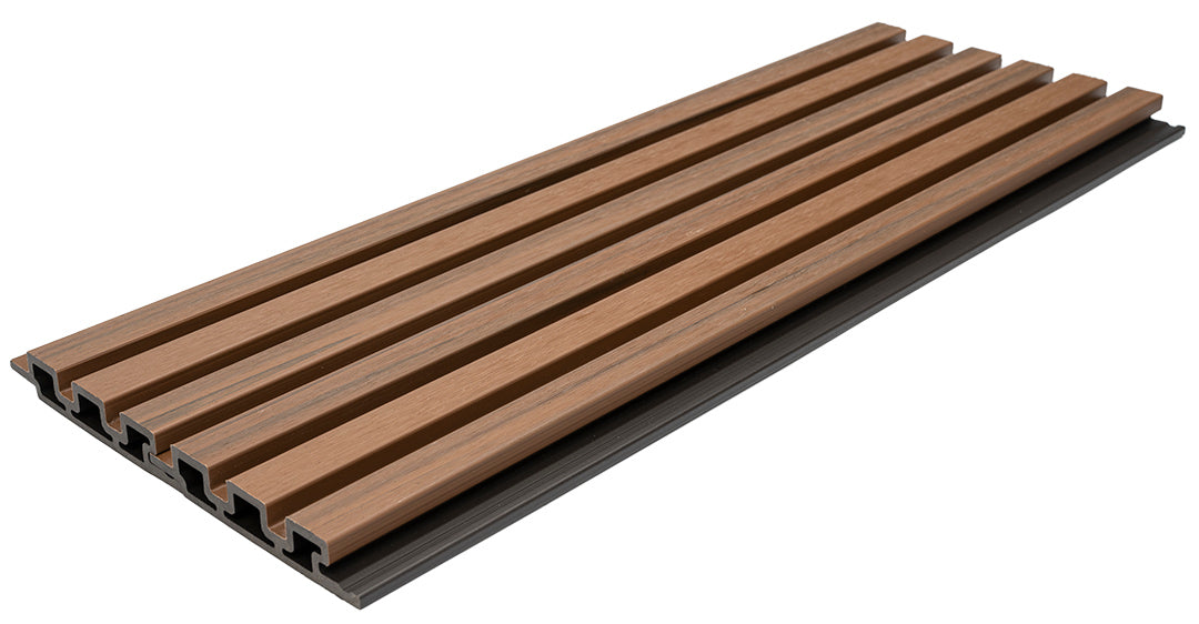 3D WPC 5510 Teak Συνθετικό Panel 2ης Γενιάς Με Πηχάκια 25x147.5x2900mm