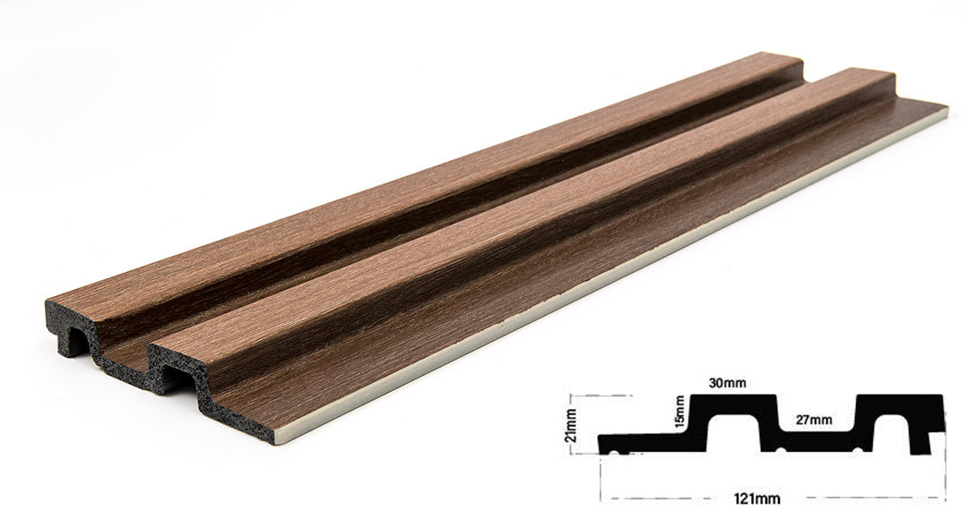 3D PS Wall Panel Residence 14 Golden Brown Oak Με Πηχάκια 21x122x2900mm