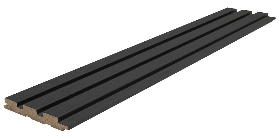 3D Wall Panel MDF Beat DL 507090 Black Lead Με Πηχάκια 2750mm x 119mm x 16mm