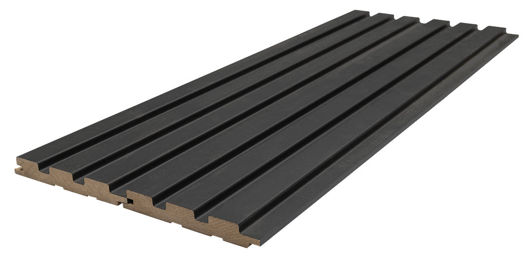 3D Wall Panel MDF Beat DL 507090 Black Lead Με Πηχάκια 2750mm x 119mm x 16mm