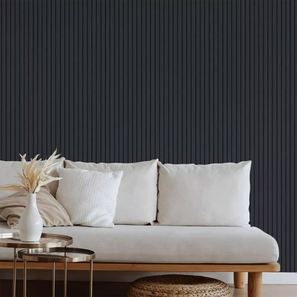 3D Wall Panel MDF Beat DL 507090 Black Lead Με Πηχάκια 2750mm x 119mm x 16mm