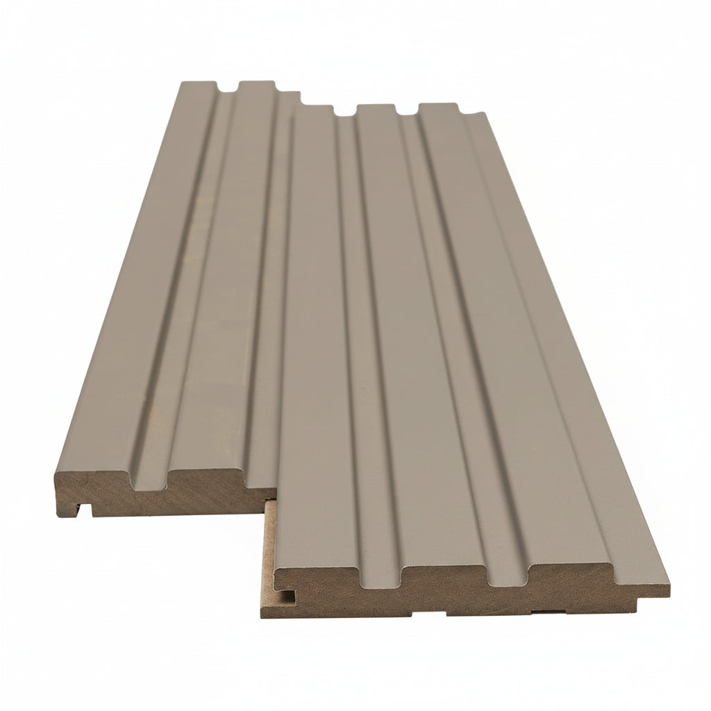 Πηχάκι Διπλό Τελείωματος Για 3D Wall Panel MDF Beat Deluxe 506090 Sand Grey 16mm x 77mm x 2750mm