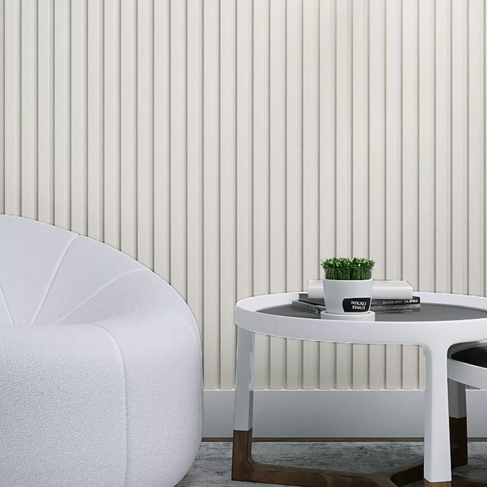 3D Wall Panel MDF Beat ST 502040 White Με Πηχάκια 2750mm x 119mm x 16mm