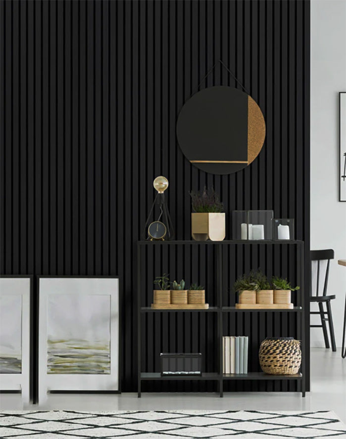 3D Wall Panel MDF Beat ST 505090 Black Με Πηχάκια 2750mm x 119mm x 16mm