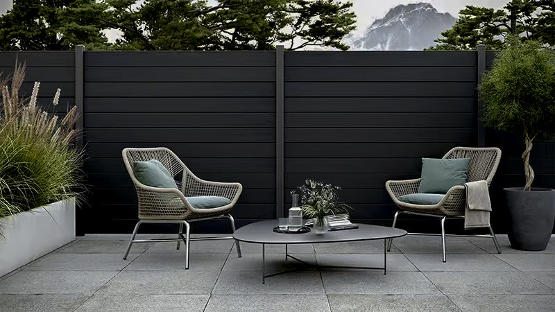 WPC Περίφραξης Διπλής Όψης 6050 Dark Grey 20x120x3600mm