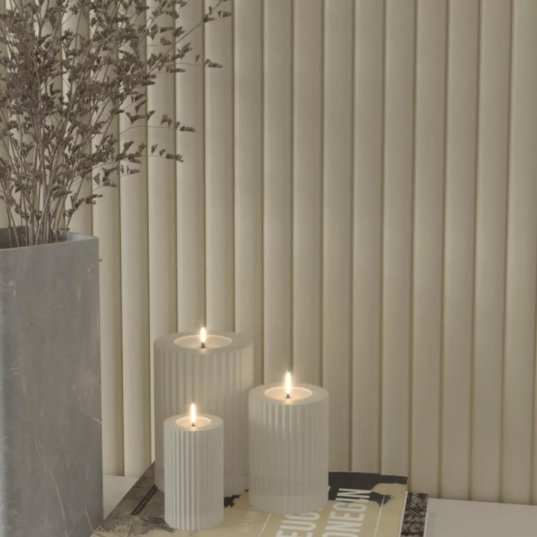 3D Wall Panel MDF Wave ST 806090 Sand Grey Με Πηχάκια 2750mm x 119mm x 16mm