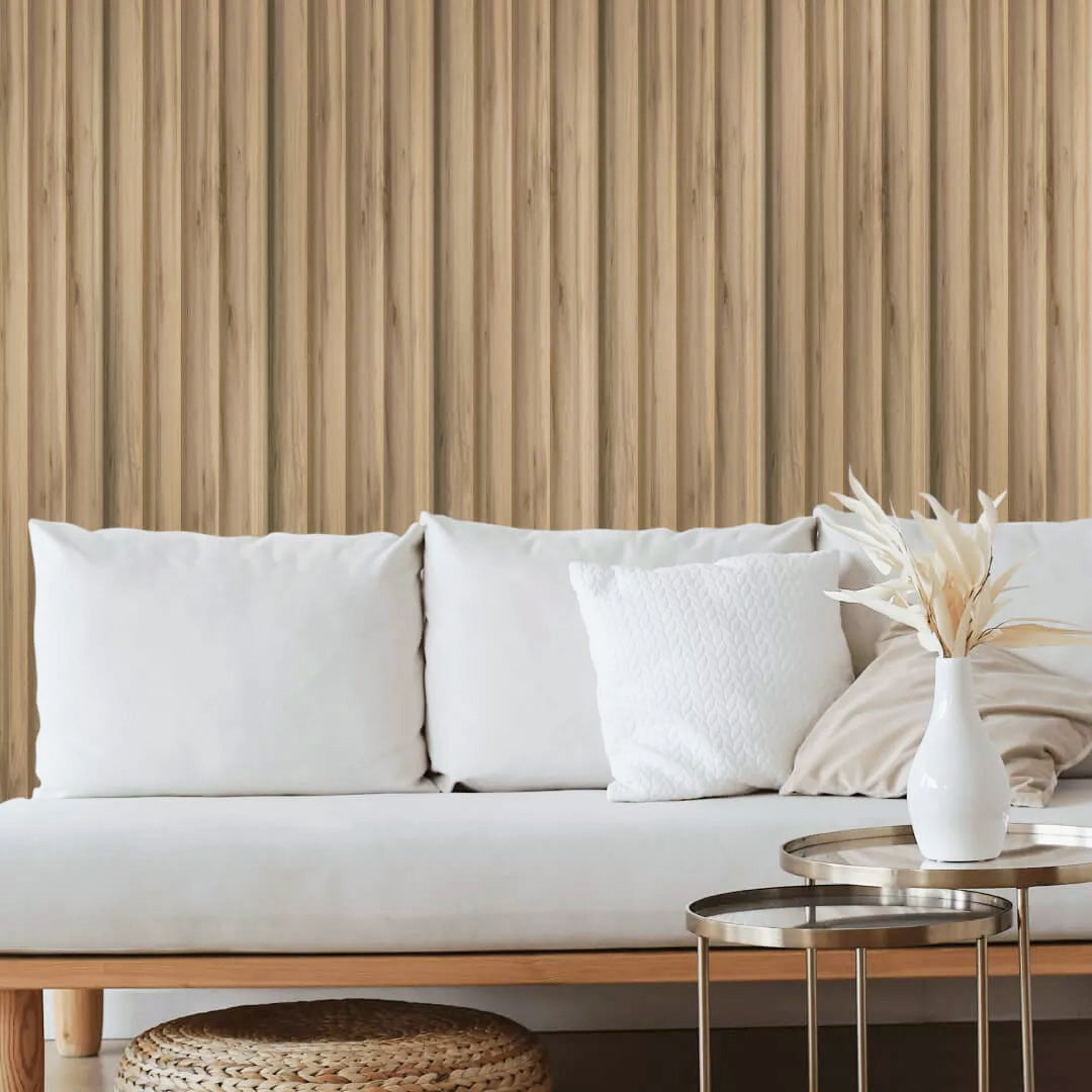 3D Wall Panel MDF Wave ST 808090 Pecan Με Πηχάκια 2750mm x 119mm x 16mm