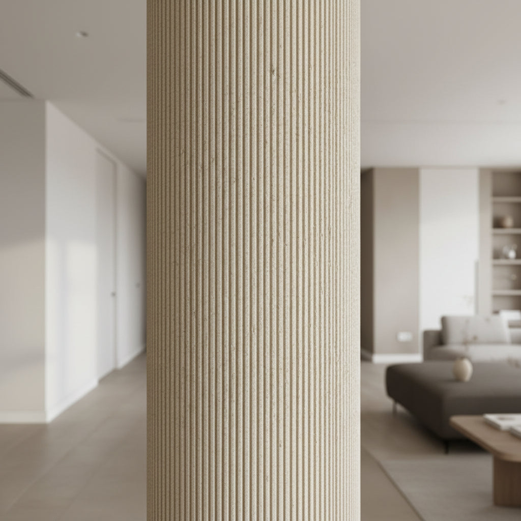 Panel Εύκαμπτης Πέτρας 119020 LINE STONE BOARD 600mm x 1200mm BEIGE WHITE