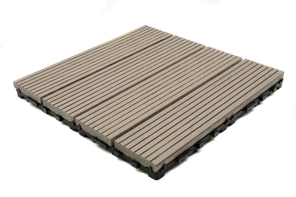 WPC Πλακάκι Δαπέδου DECK 180 Light Grey 300x300x26mm 12mm