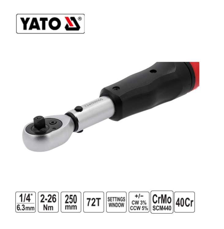 Yato YT-07690 Επαγγελματικό Δυναμόκλειδο Χειρός 1/4" 2-26Nm