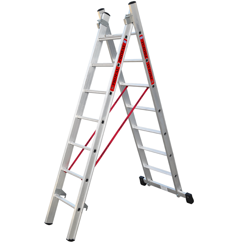 Profal 800 Pro Σκάλα Αλουμινίου Επαγγελματική Διπλή Πτυσόμενη Με Τραβέρσα