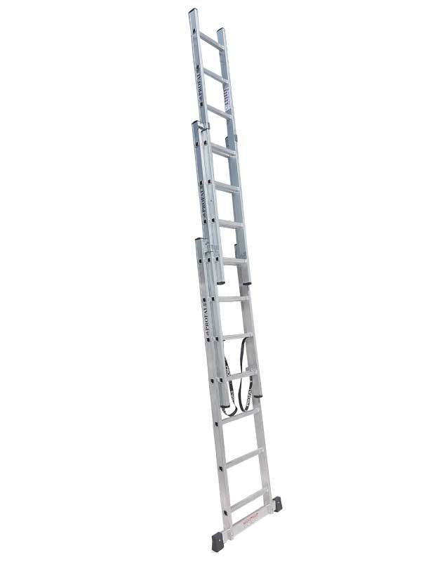 Profal 801 EVO Σκάλα Αλουμινίου Επαγγελματική Τριπλή Πτυσόμενη Με Τραβέρσα