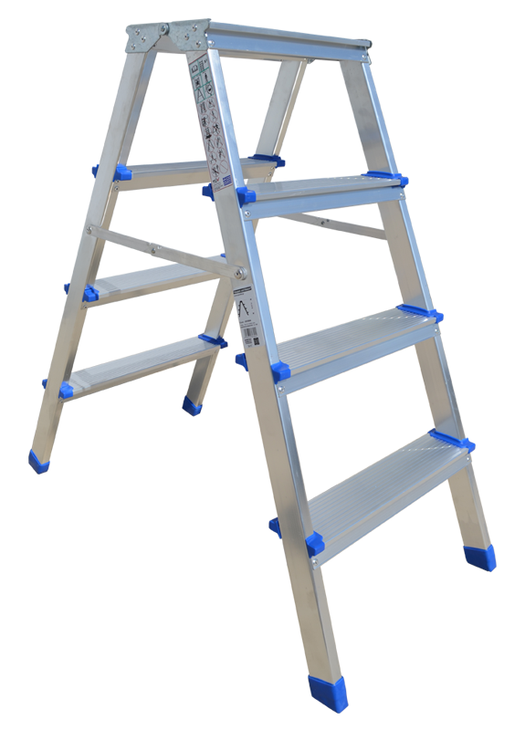 Profal 803 Duo Σκαλοσκαμπό (Σκαλάκι) Αλουμινίου Με Σκαλοπάτια Από 2 Πλευρές