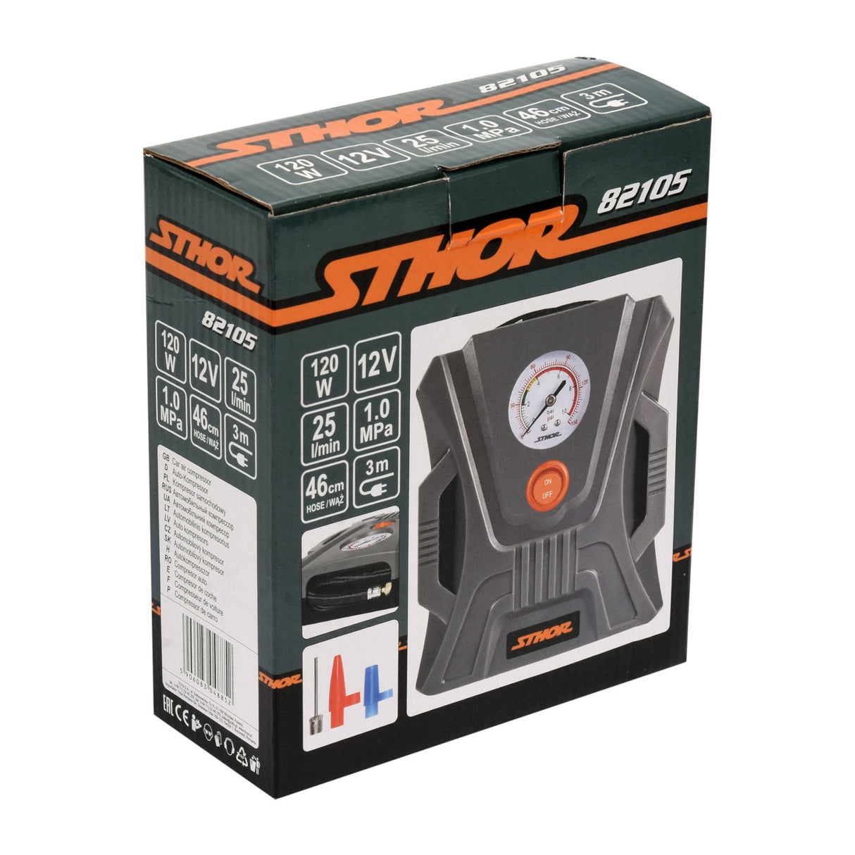 Sthor 82105 Αεροσυμπιεστής Κομπρεσέρ Αέρος Συνεχούς Ροής Αυτοκινήτου 12V 120W 150PSI