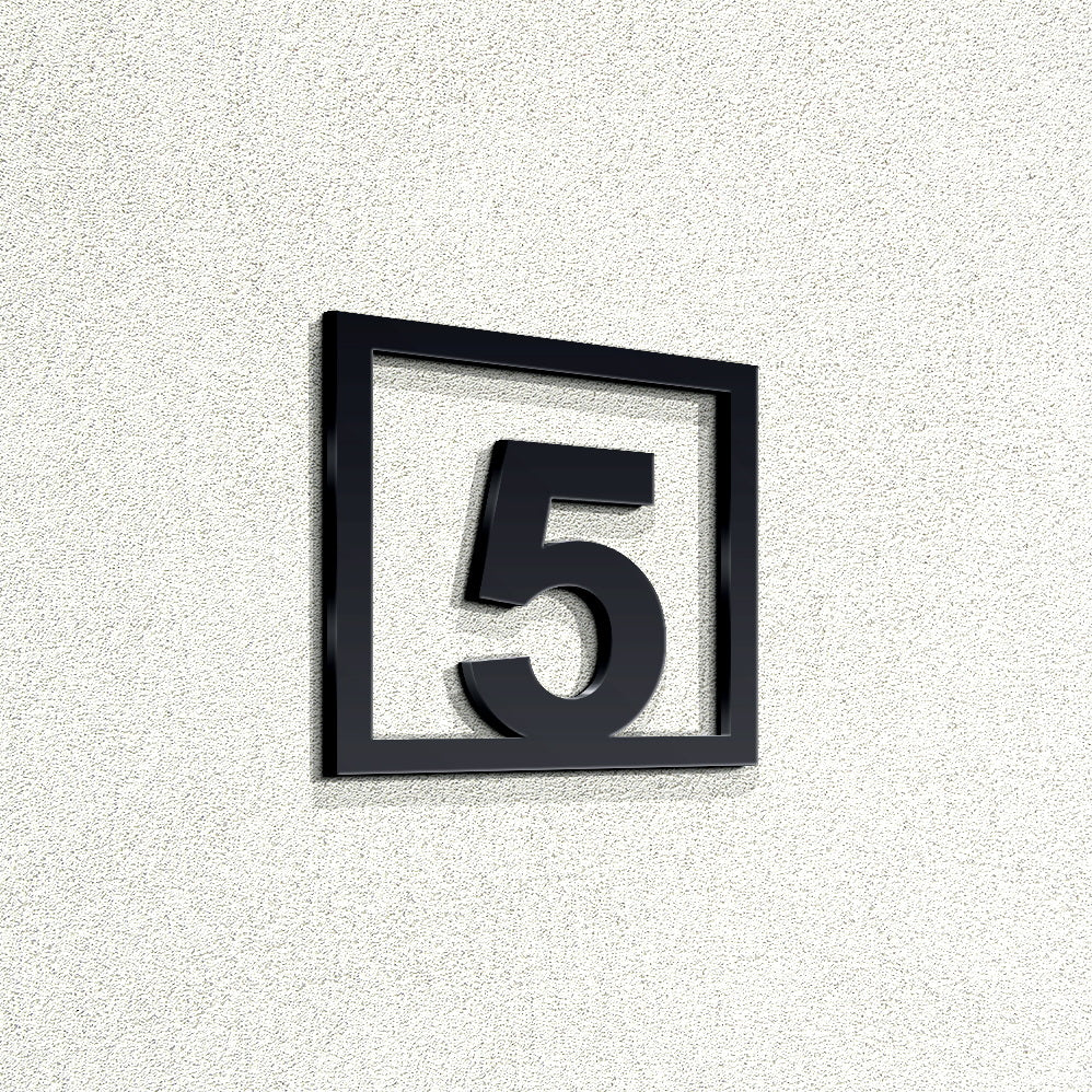 Αριθμός Με Πλαίσιο Αρίθμησης Οδών - Δωματίων Ξενοδοχείων 100mm Μαύρος