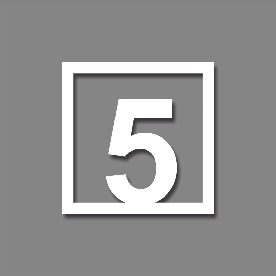 Αριθμός Με Πλαίσιο Αρίθμησης Οδών - Δωματίων Ξενοδοχείων 100mm Λευκός