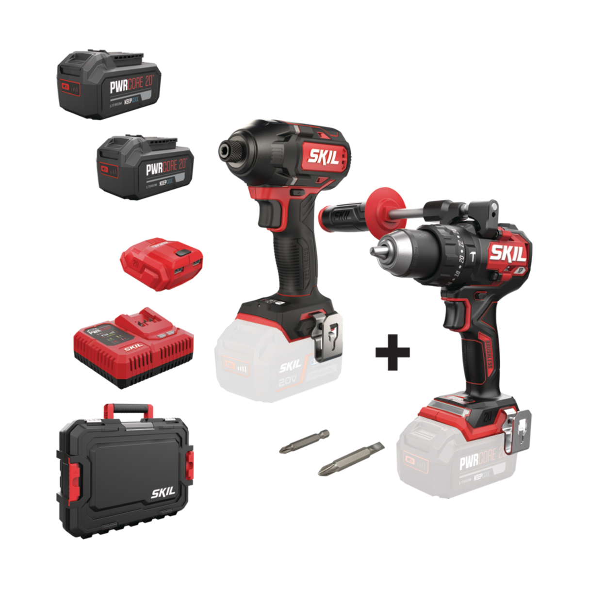 Skil 3085 HB - 3231 CA 20V Max ΣΕΤ Brushless Κρουστικό Δραπανοκατσάβιδο 20V Li-Ion 2 Μπαταρίες 4.0Ah Ταχυφορτιστής