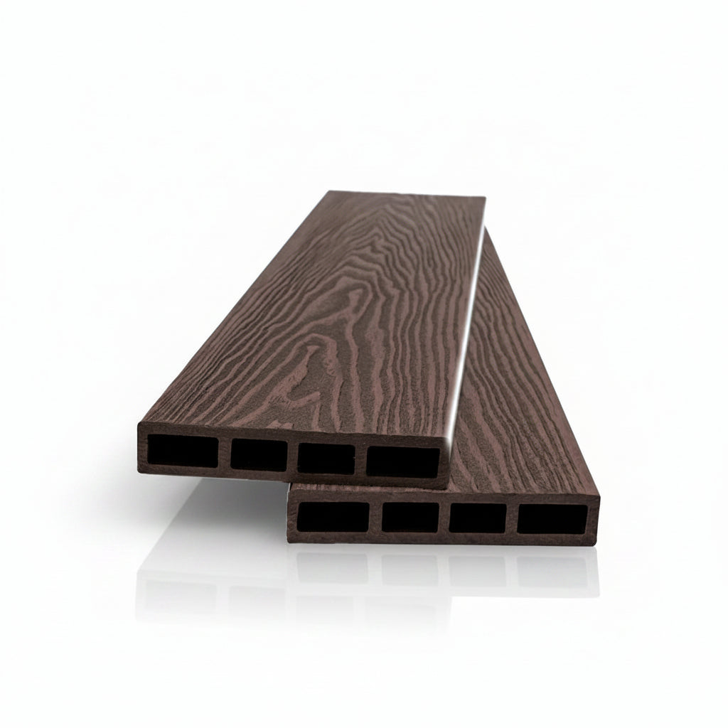 WPC Περίφραξης Νέας Γενιάς 3D Νερά Ξύλου 90110 Dark Brown 20x1200x3600mm