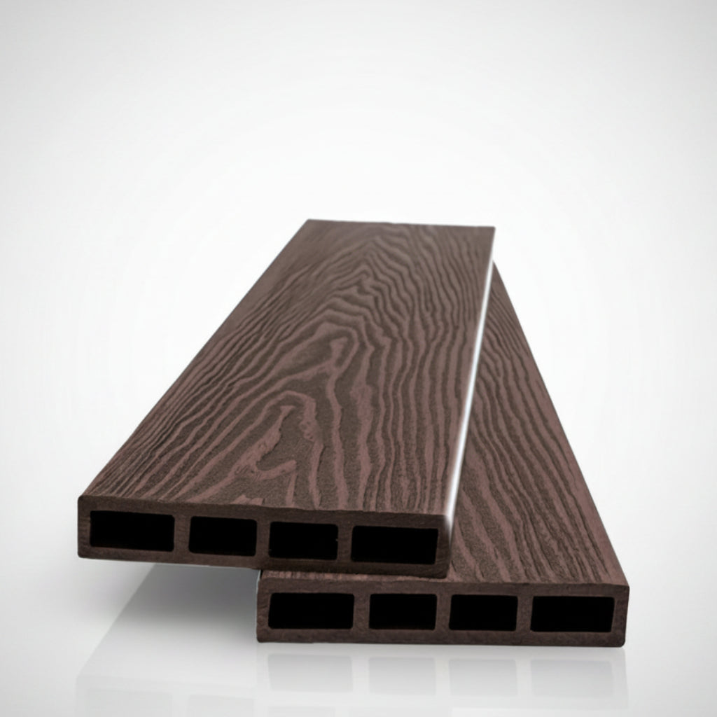WPC Περίφραξης Νέας Γενιάς 3D Νερά Ξύλου 90110 Dark Brown 120x20mm 3.6mtr
