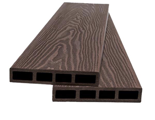 WPC Περίφραξης Νέας Γενιάς 3D Νερά Ξύλου 90110 Dark Brown 20x1200x3600mm