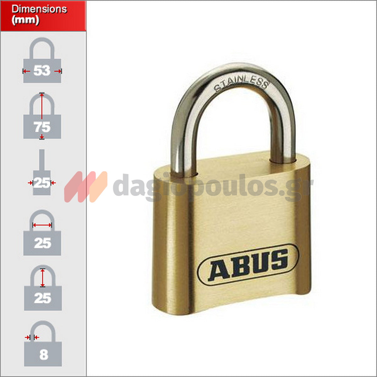 Abus 180IB/50 Λουκέτο Θαλάσσης Marine Με Συνδυασμό 50mm