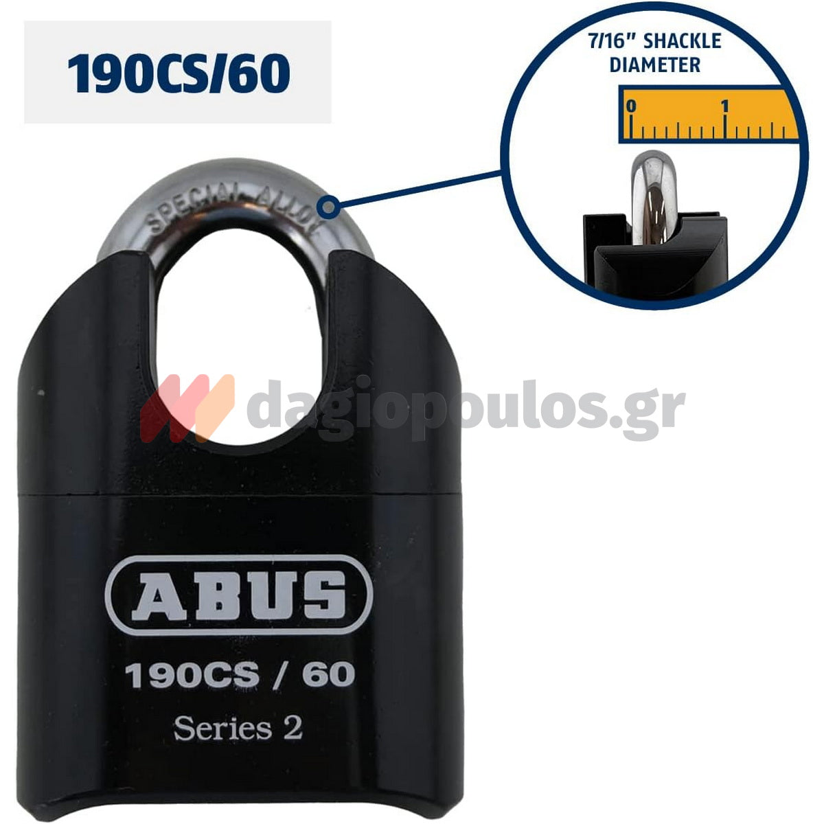 Abus 190CS/60 Λουκέτο Βαρέος Τύπου Συνδυασμού Με Προστασία Λαιμού 60mm