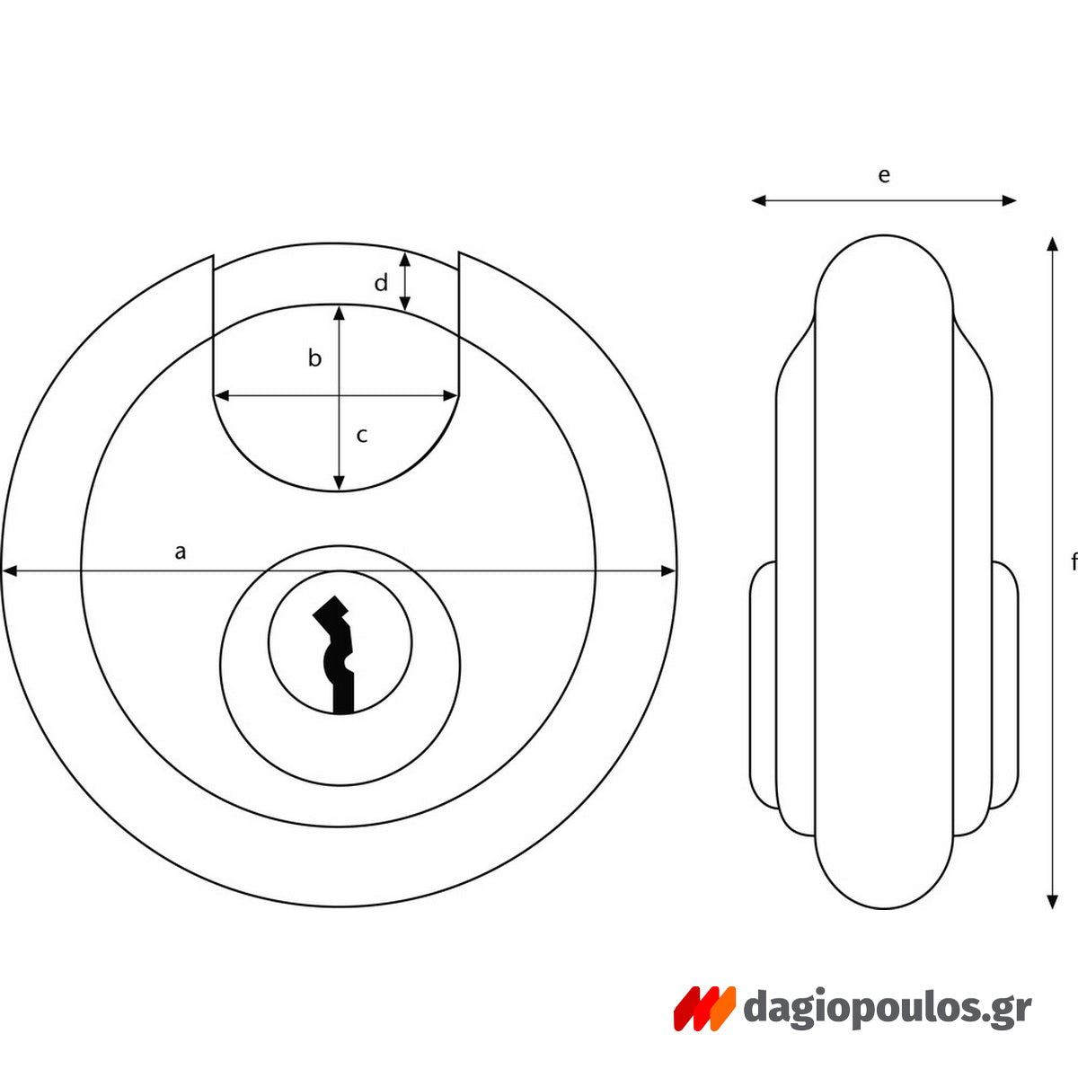 Abus 26/80 Diskus® Λουκέτο Δίσκου Βαρέως Τύπου Ατσάλινο 80mm