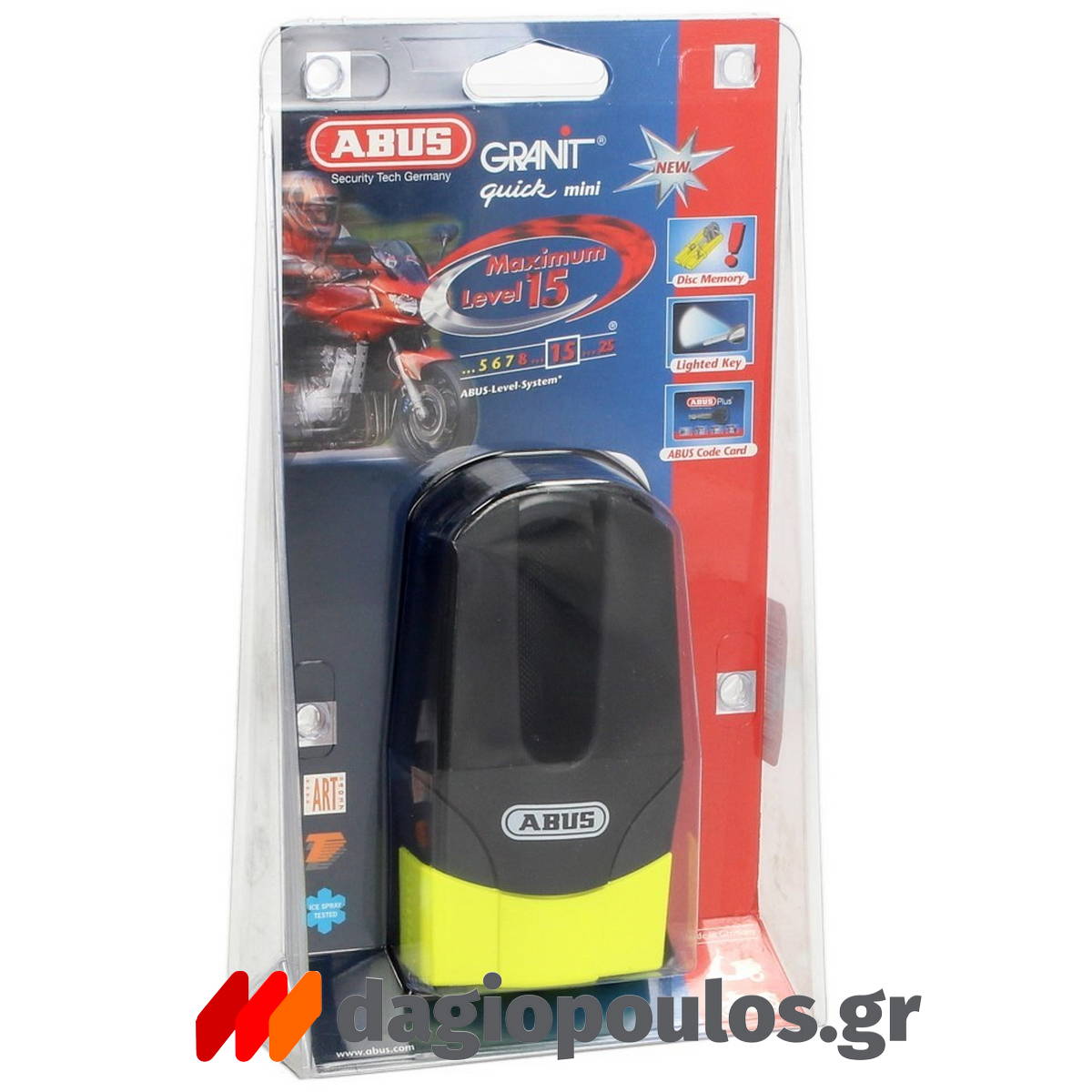 Abus 37/60HB50 GRANIT™ Quick Mini Κλειδαριά Μοτοσυκλέτας Δισκόφρενου