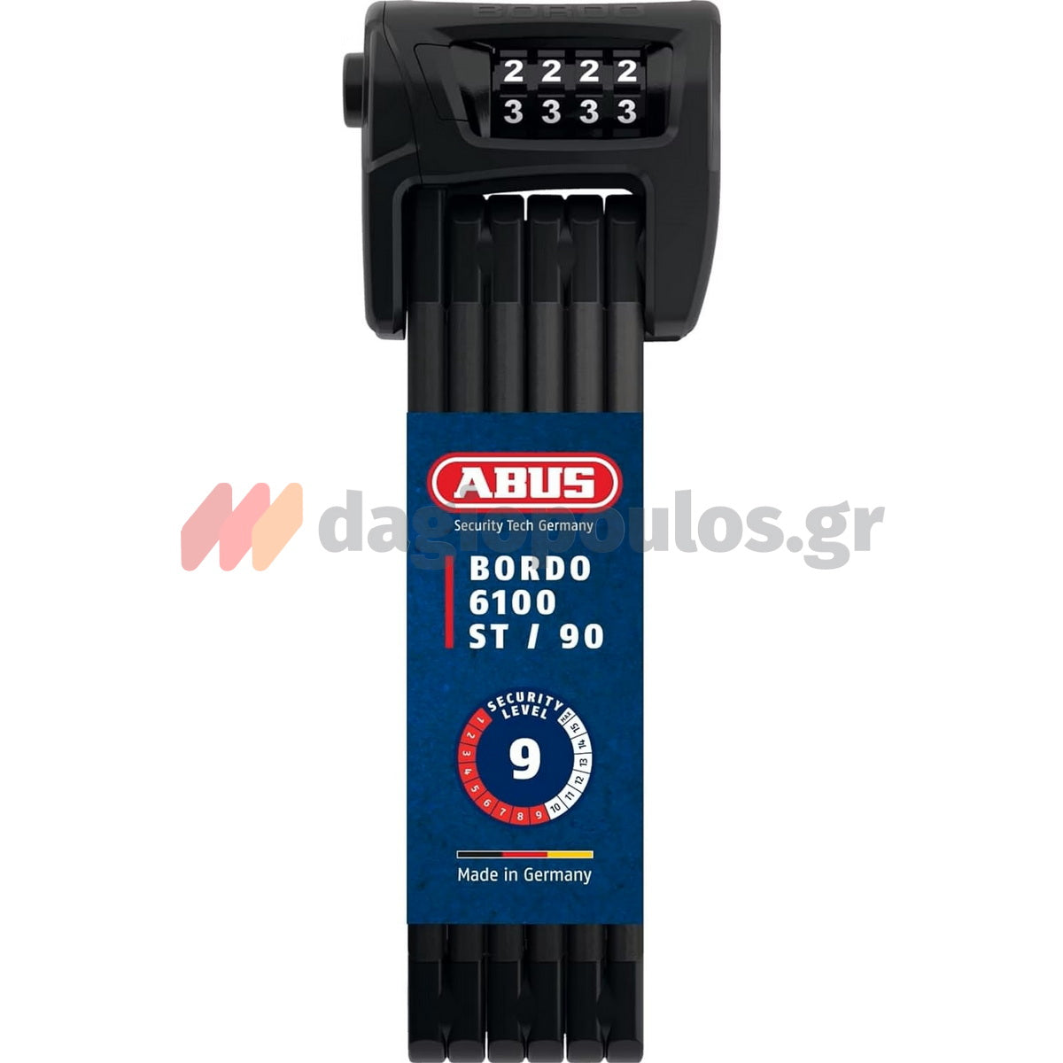 Abus 6100/90 BORDO™ Combo™ Κλειδαριά Μοτοσυκλέτας - Ποδηλάτου Αρθρωτή Με Συνδυασμό