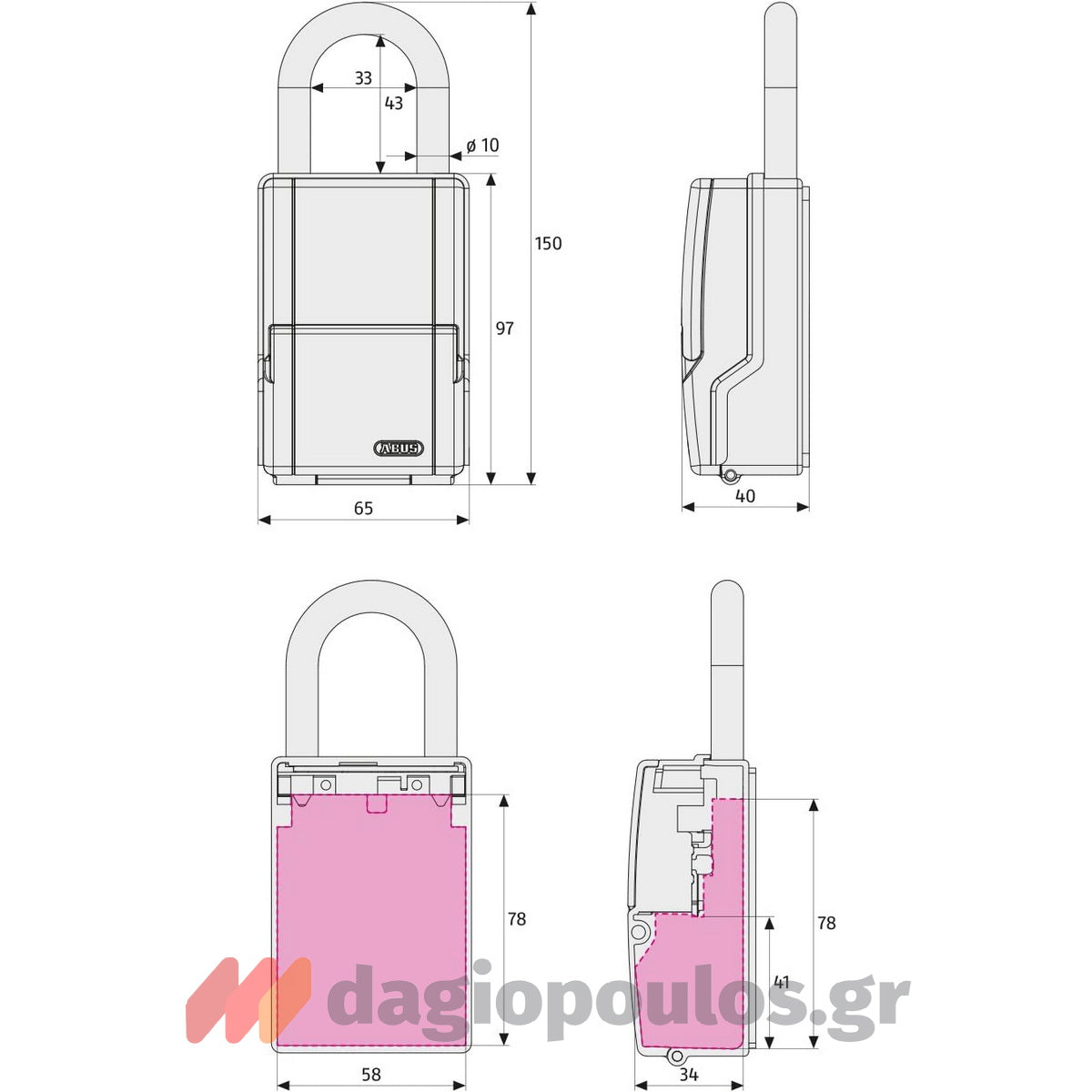 Abus 737 Mini KeyGarage Mini Κλειδοθήκη Ασφαλείας Κρεμαστή Με Συνδυασμό Μικρών Διαστάσεων