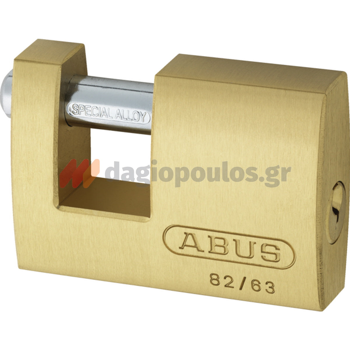 Abus 82/63 Monoblock Λουκέτο Πείρου (Τάκος) Ορειχάλκινος Με Ατσάλινο Πείρο 63mm