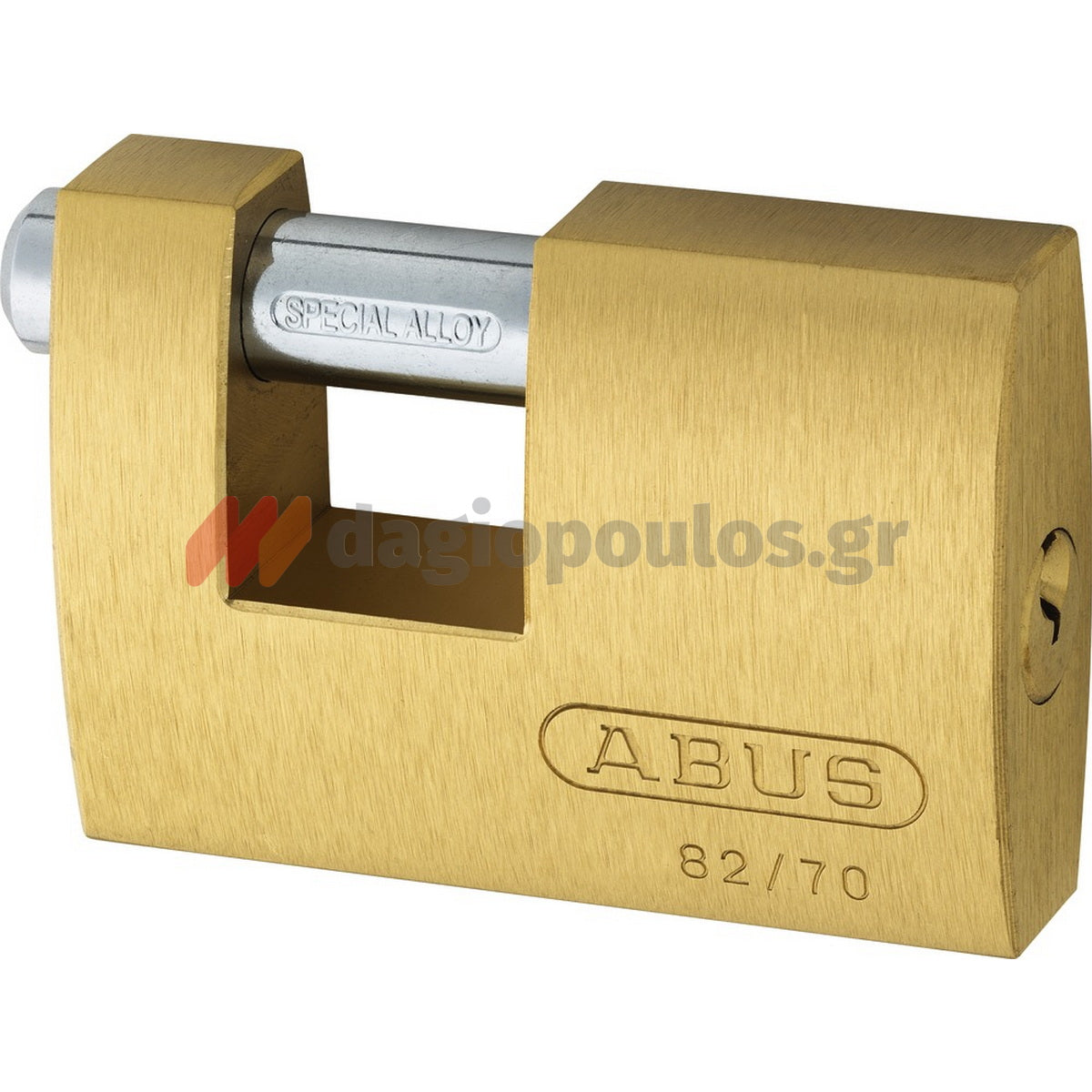 Abus 82/70 Monoblock Λουκέτο Πείρου (Τάκος) Ορειχάλκινος Με Ατσάλινο Πείρο 70mm